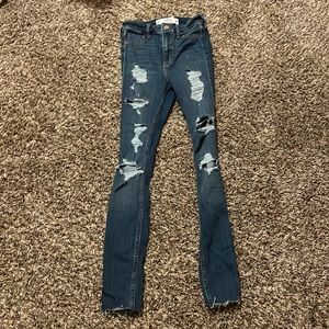 dark denim high rise jeggings